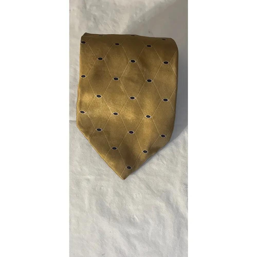 Andrew Fezza New York Silk Tie Mens Gold Necktie - Made in U.S.A.